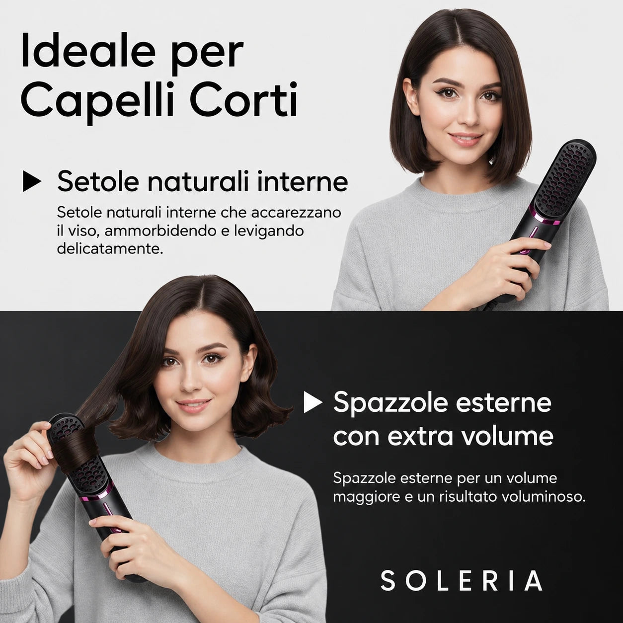 Soleria AirBrush™ Pro | Spazzola per lo styling senza fili