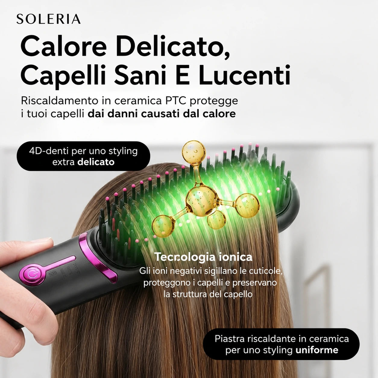 Soleria AirBrush™ Pro | Spazzola per lo styling senza fili