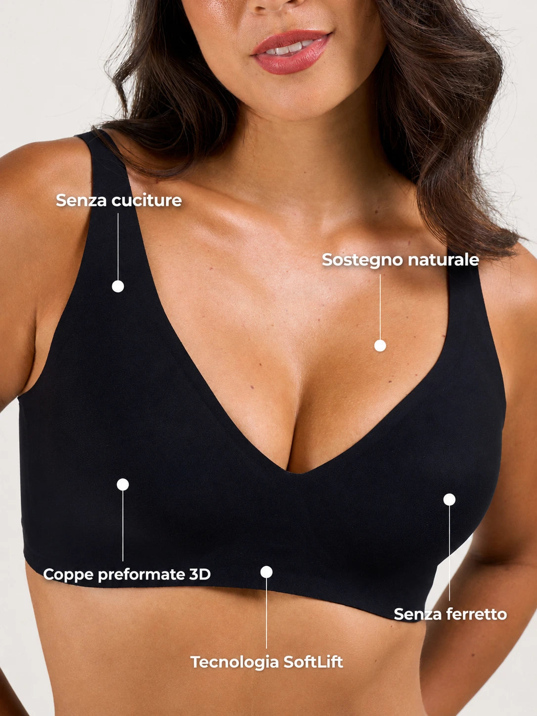 Reggiseno push-up senza cuciture, senza ferretti e in tessuto effetto gel