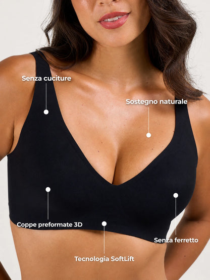Reggiseno push-up senza cuciture, senza ferretti e in tessuto effetto gel