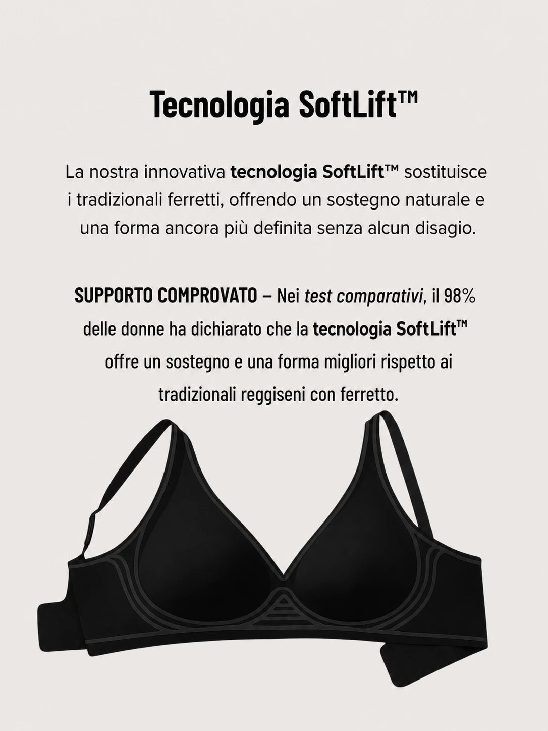 Reggiseno push-up senza cuciture, senza ferretti e in tessuto effetto gel
