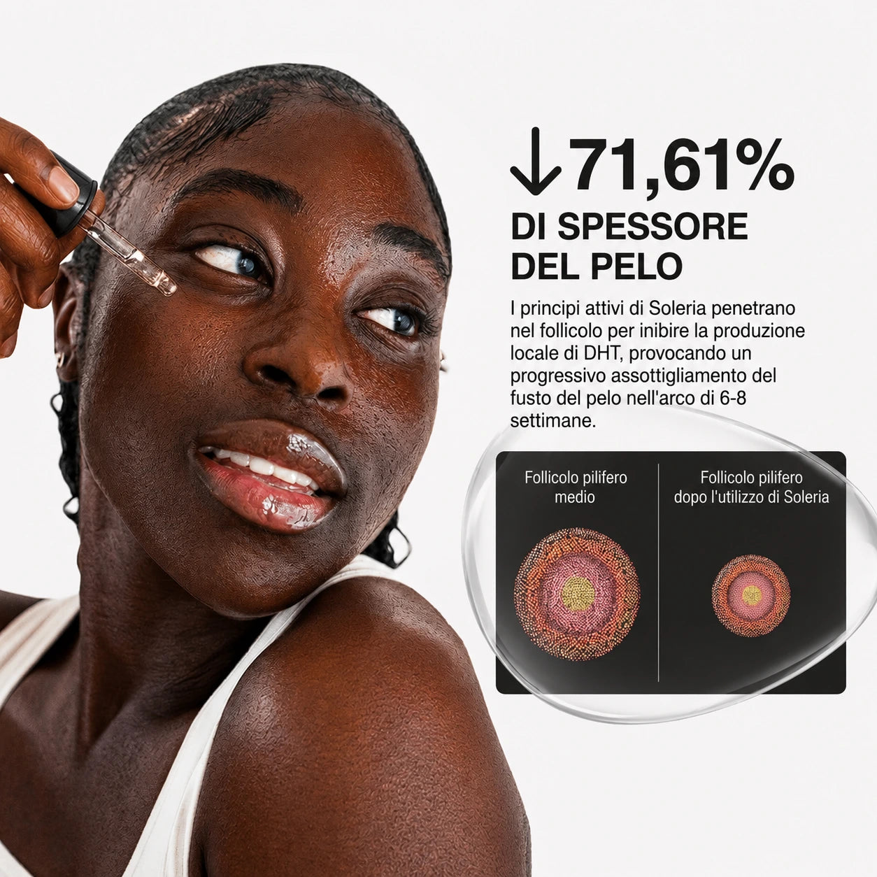 Inibitore della crescita dei peli