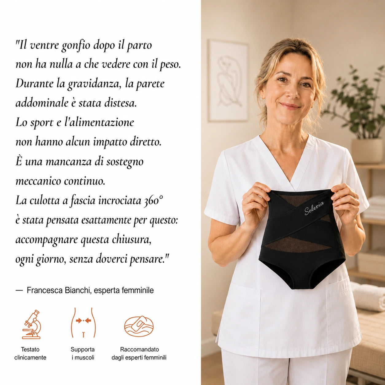 Slip modellante post-parto con fascia incrociata a 360°