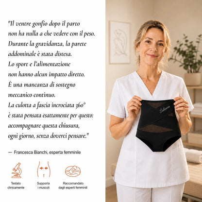 Slip modellante post-parto con fascia incrociata a 360°