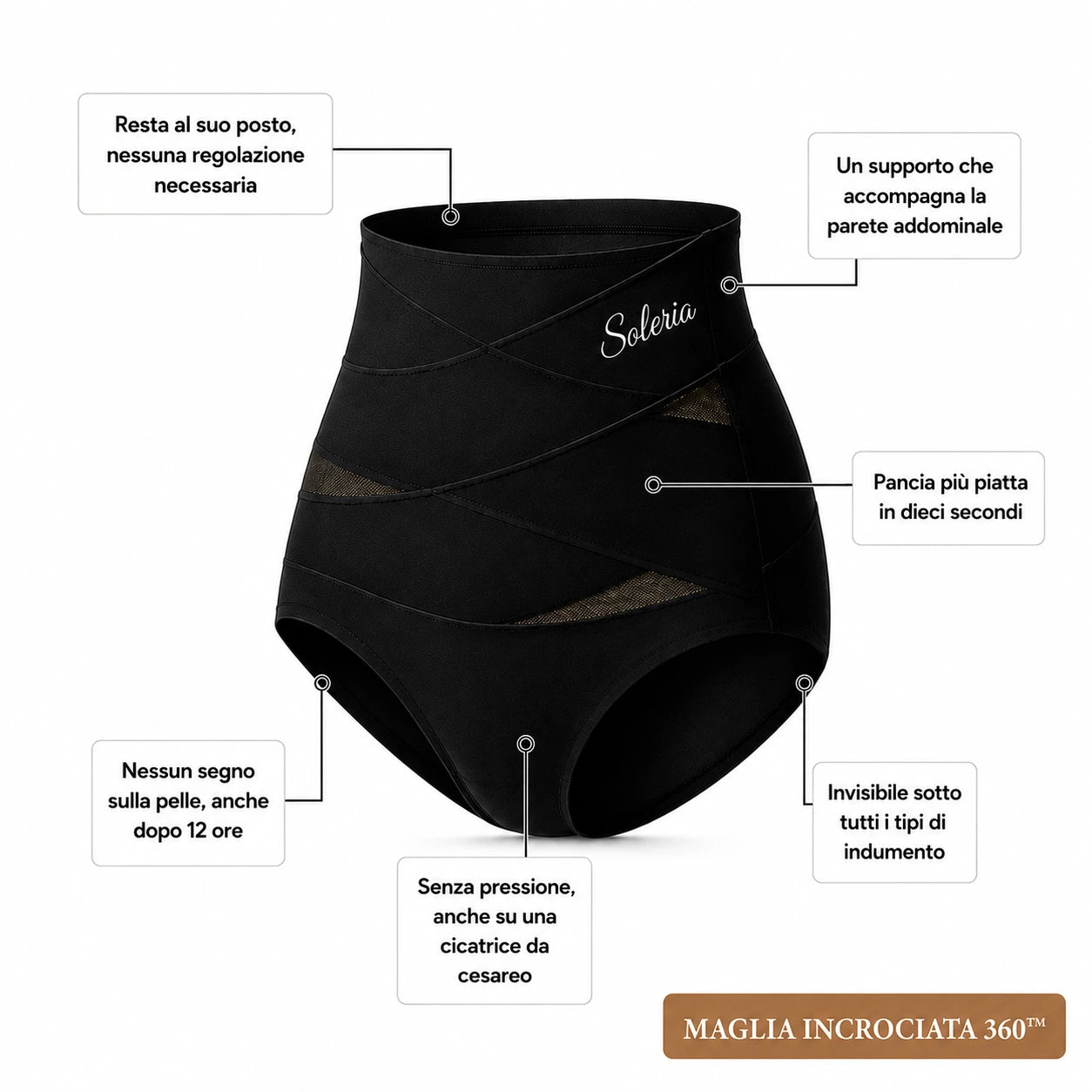 Slip modellante post-parto con fascia incrociata a 360°