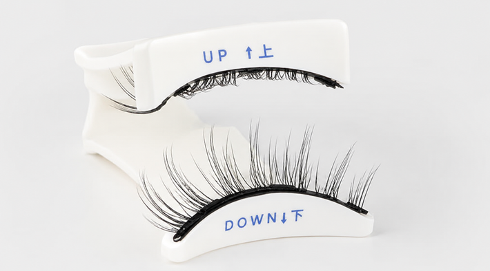 Step 2: Position lashes on magnetic applicator